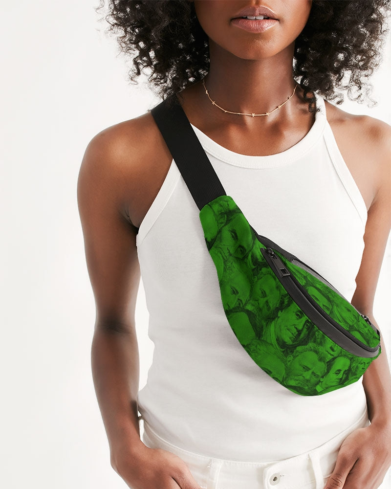 Currency Collage Crossbody Sling Bag - Greed