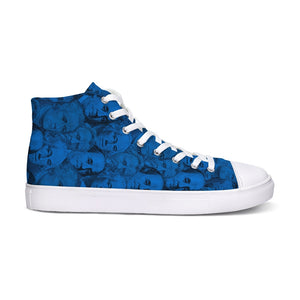 Currency Collage Hightop Canvas Shoe - Blue Racks