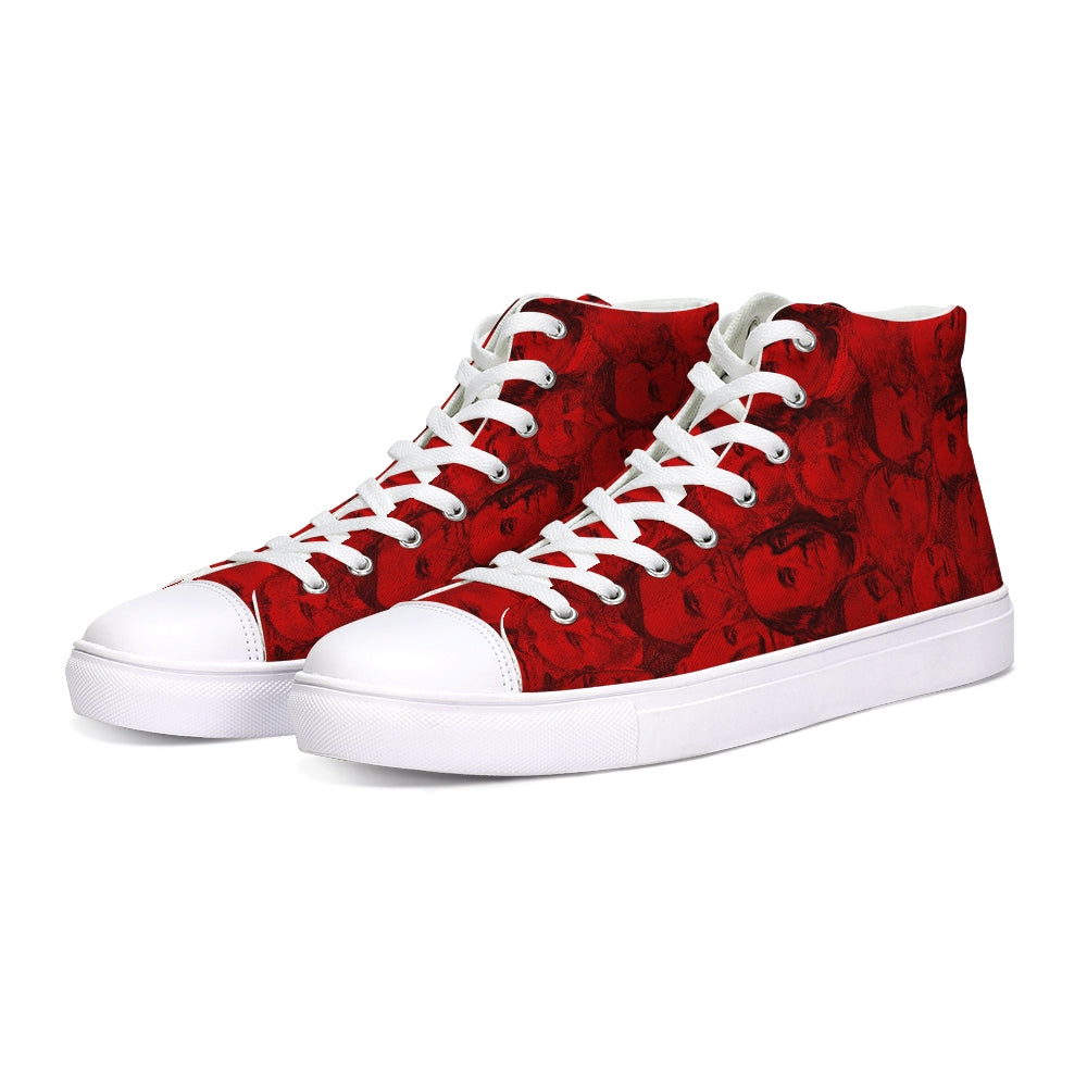 Currency Collage Hightop Canvas Shoe - Blood Money