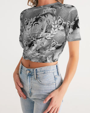 Marilyn Collage Women's Twist-Front Cropped Tee