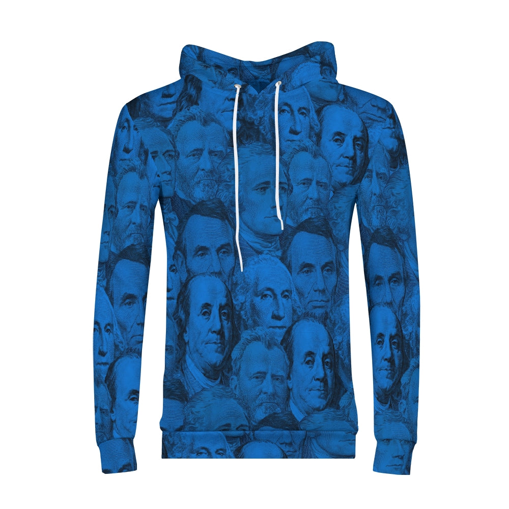 Currency Collage Men's Hoodie - Blue Racks