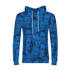 Currency Collage Men's Hoodie - Blue Racks