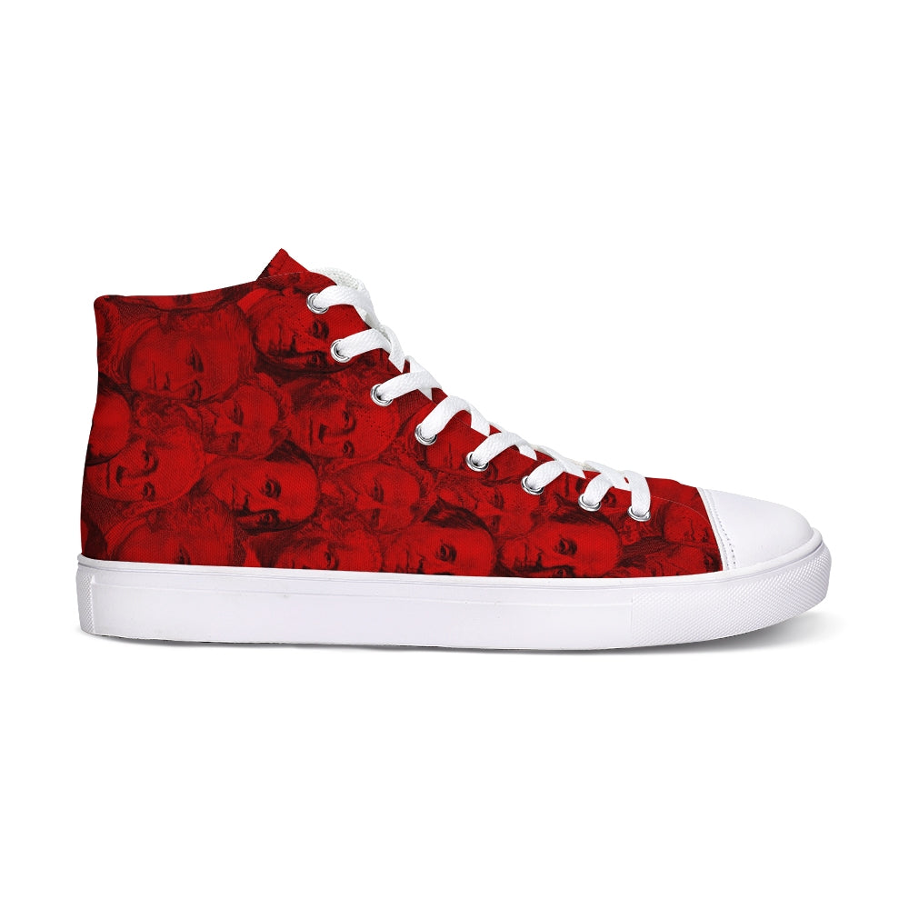 Currency Collage Hightop Canvas Shoe - Blood Money