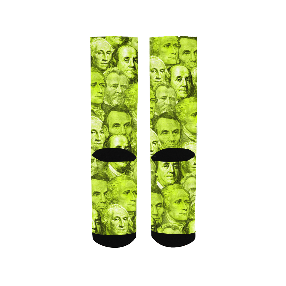 Currency Collage Men's Socks - Neon Lights