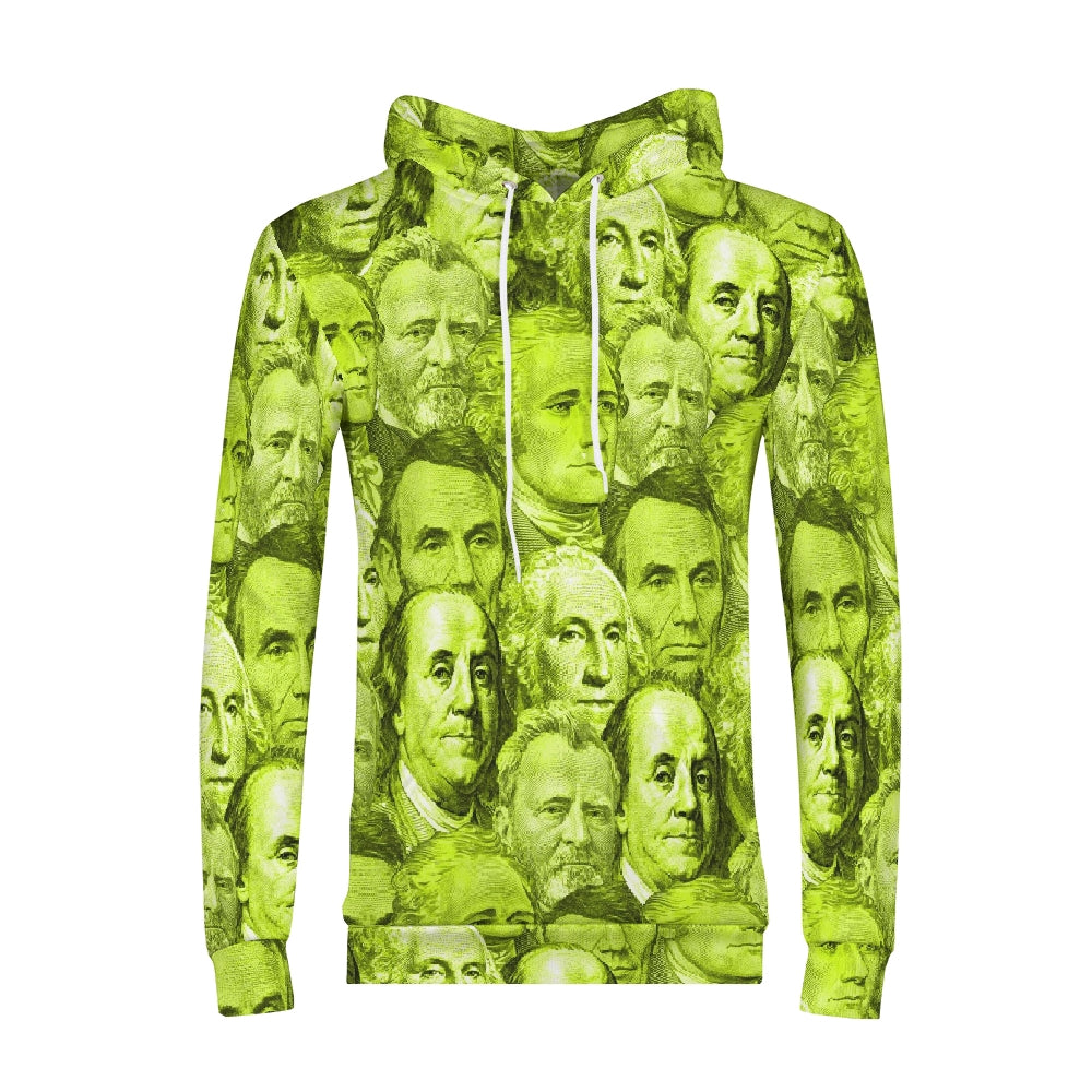 Currency Collage Men's Hoodie - Neon Lights