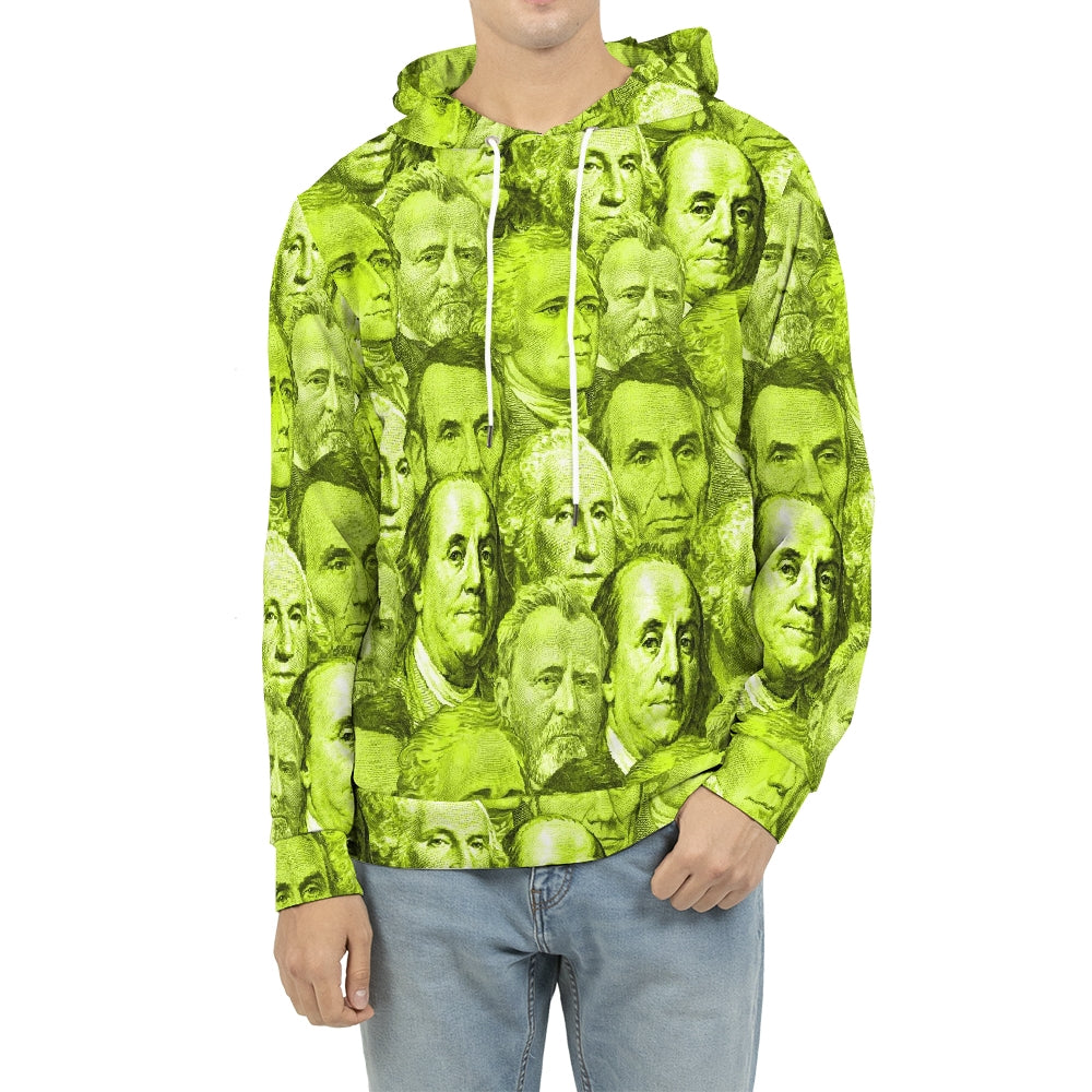 Currency Collage Men's Hoodie - Neon Lights