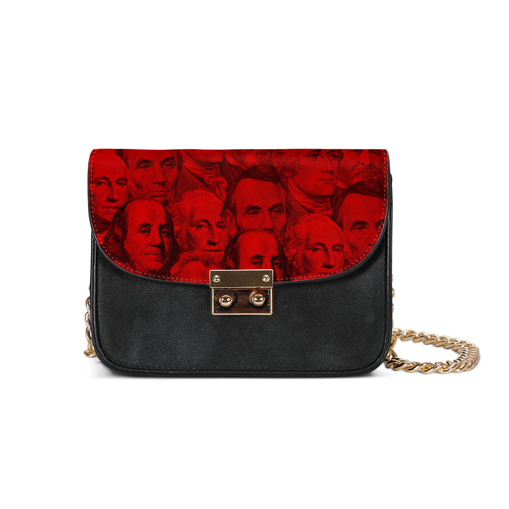 Currency Collage Small Shoulder Bag - Blood Money