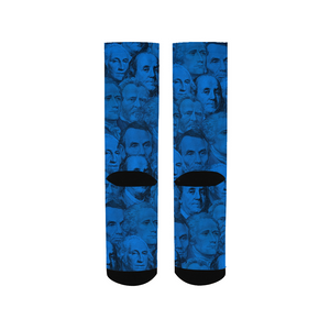 Currency Collage Men's Socks - Blue Racks