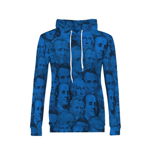 Currency Collage Women's Hoodie - Blue Racks