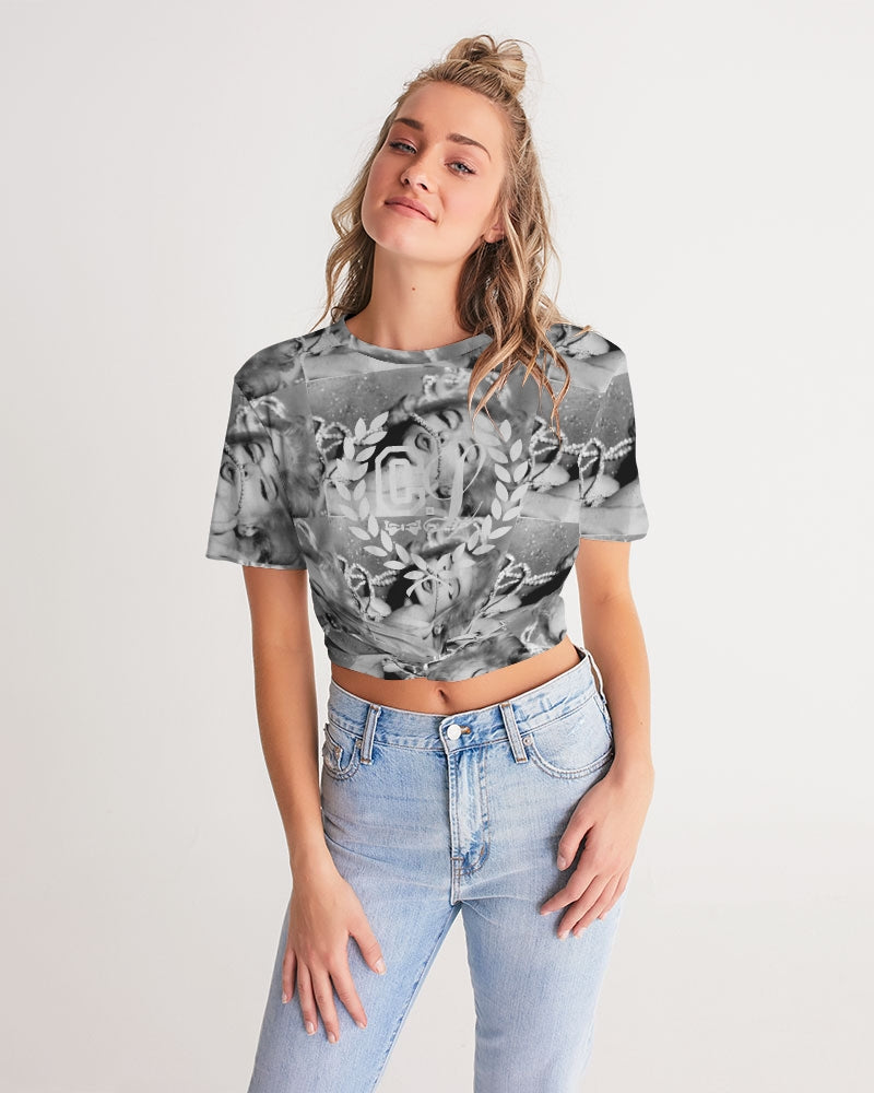 Marilyn Collage Women's Twist-Front Cropped Tee