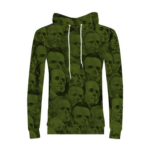 Currency Skull Collage Men's Hoodie - Hunter Green