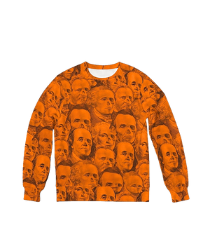 Currency Skull Collage Men's French Terry Crewneck - Hallow