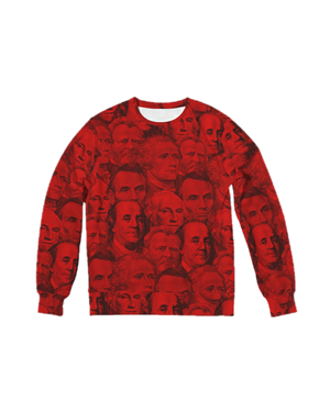 Currency Collage Men's French Terry Crewneck - Blood Money