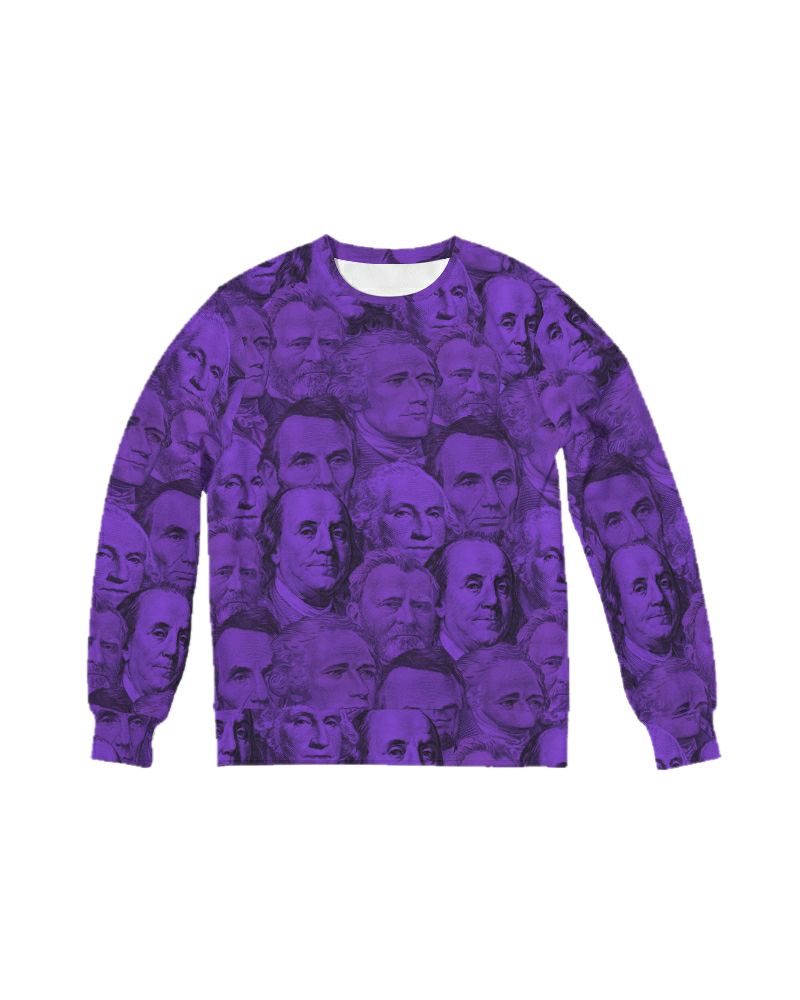 Currency Collage Men's French Terry Crewneck - King