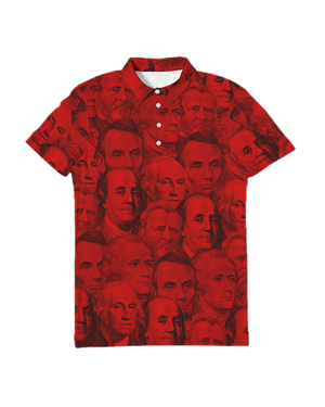 Currency Collage Men's Slim Fit Short Sleeve Polo - Blood Money