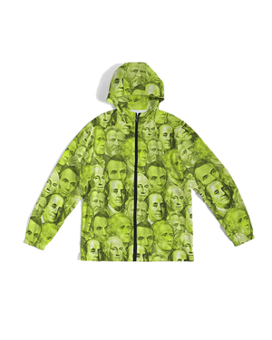 Currency Collage Men's Windbreaker - Neon Lights