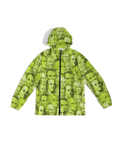 Currency Collage Men's Windbreaker - Neon Lights