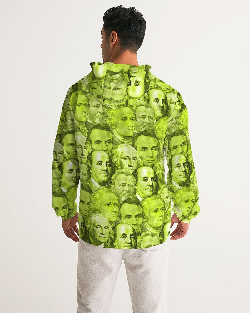 Currency Collage Men's Windbreaker - Neon Lights