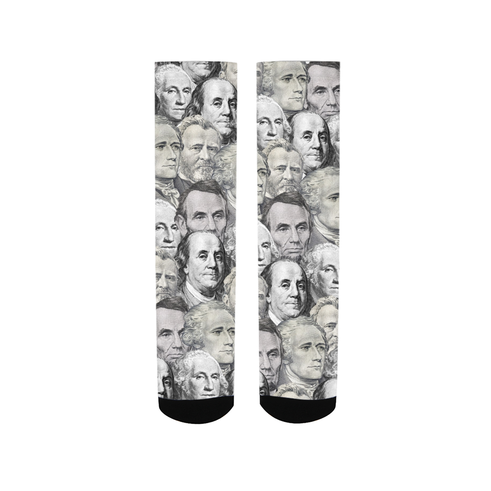 Currency Collage Men's Socks - Powder