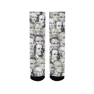 Currency Collage Men's Socks - Powder