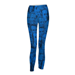 Currency Collage Women's Mid Rise Yoga Pant - Blue Racks