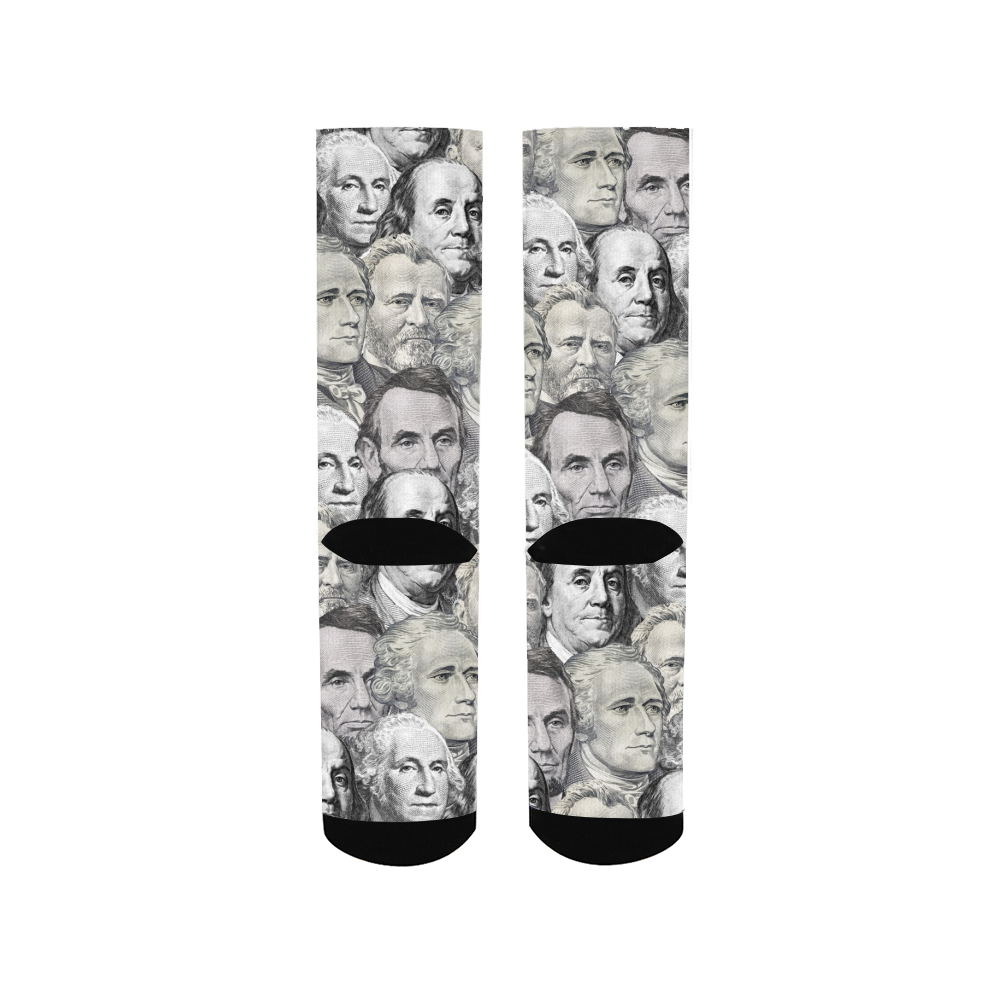 Currency Collage Men's Socks - Powder