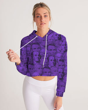 Currency Collage Women's Cropped Hoodie - Queen