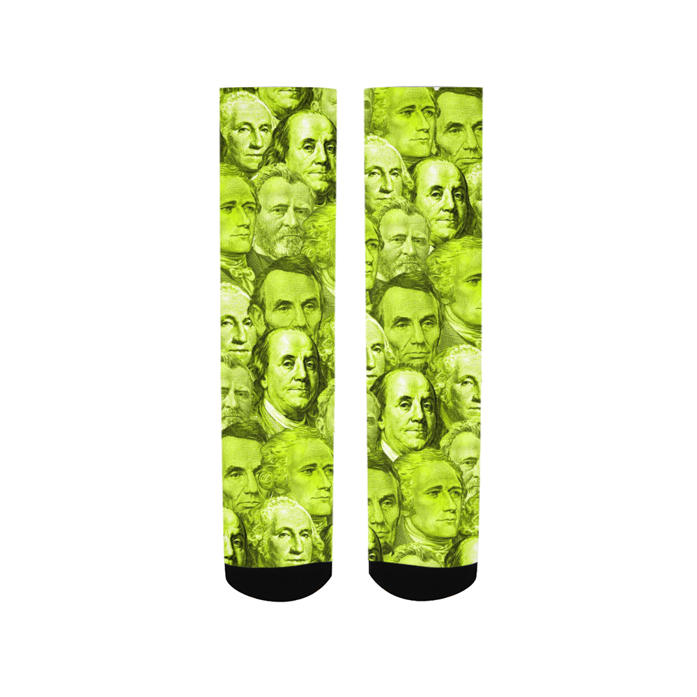 Currency Collage Men's Socks - Neon Lights