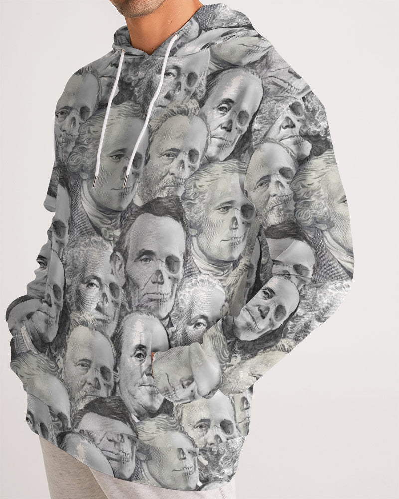 Currency Skull Collage Men's Hoodie  - Powder