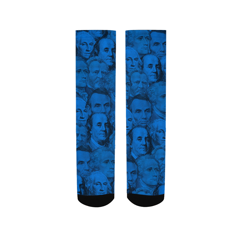 Currency Collage Men's Socks - Blue Racks