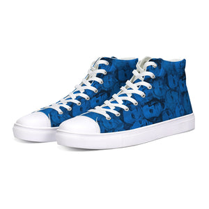 Currency Collage Hightop Canvas Shoe - Blue Racks